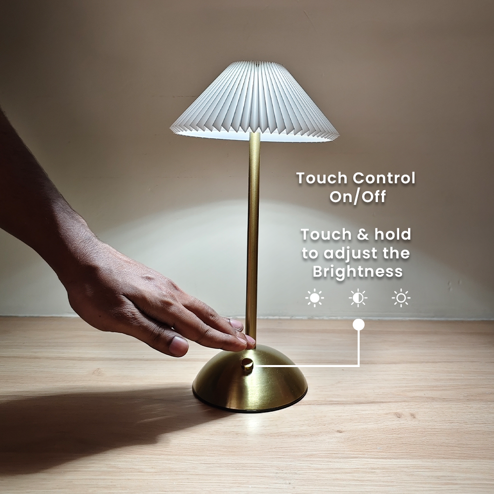 Rechargeable LED table lamp with USB Type-C charging for 6–10 hours of cordless use