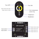 Wireless RF touch remote dimmer for CCT adjustable LED strip lights