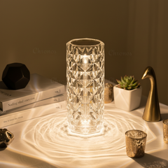 Rose Crystal Reflection Portable LED Table Lamp
