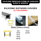 Waterproof 16 mm square silicone LED channel.