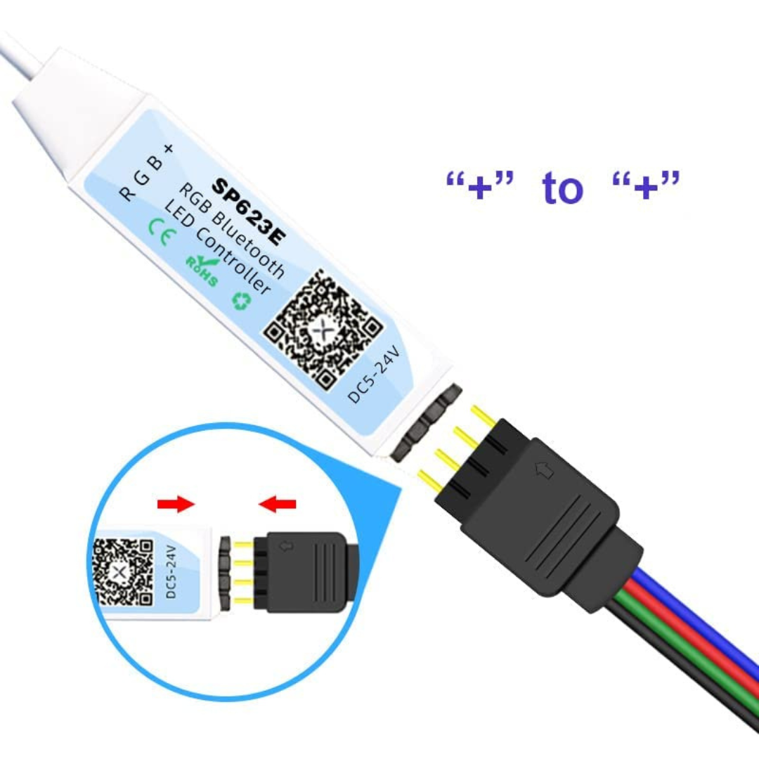 Bluetooth RGB controller compatible with Magic LED app for iOS and Android