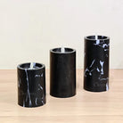 Smokeless marble black LED candle with realistic glow