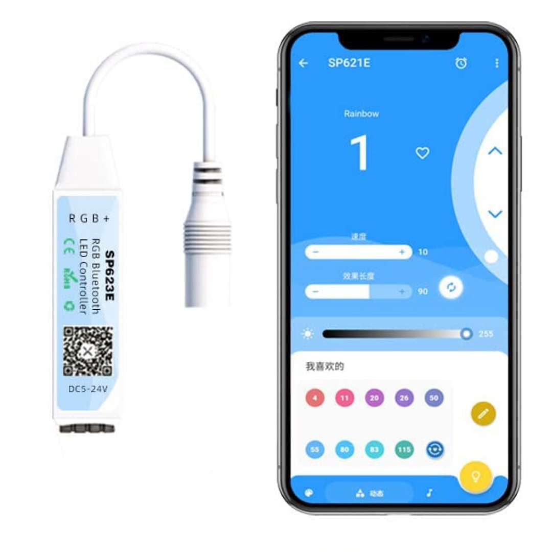 SP623E smart Bluetooth RGB pixel strip light controller for 2835 and 5050 LED strips