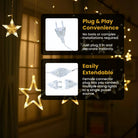 Star curtain fairy lights for aesthetic home décor
