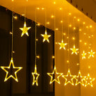 Warm white star curtain lights for home decoration backdrop
