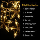 Star LED curtain lights for window decoration and ambiance
