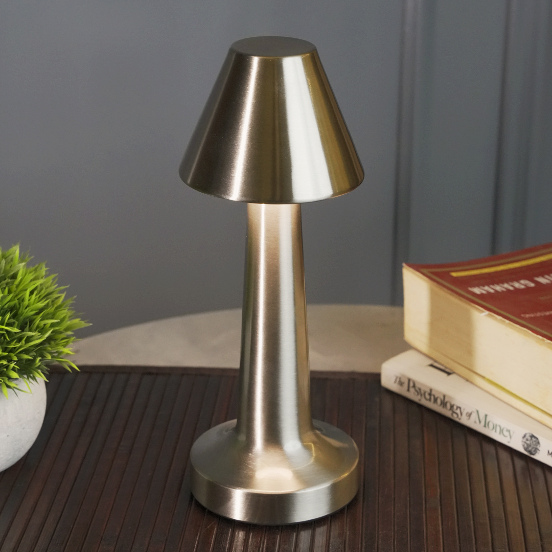 Touch control pyramid table lamp with adjustable brightness and 3 color temperatures
