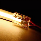 Low-profile, transparent LED strip connector ideal for aluminum channels.
