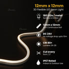 Ultra smooth dotless LED neon flex with IP67 waterproof protection and warm white illumination