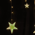 Warm golden star curtain LED lights with 10 string cascading design