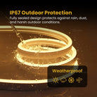 Warm white 3000K flexible neon light designed for façade and contour lighting applications