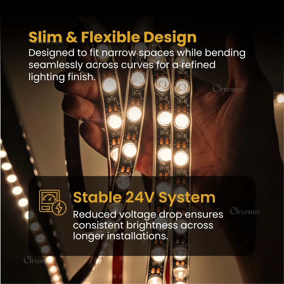 Warm white flexible LED wall wash light for elegant indoor and outdoor décor