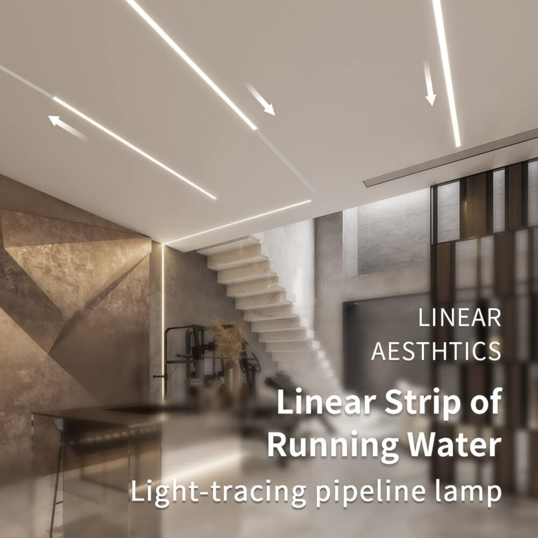 3000K warm white running water LED strip lights for cozy ambient lighting