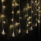 Warm white golden leaf fairy lights curtain setup for elegant indoor décor