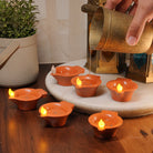 LED Brown Diyas for Wedding & Pooja Décor – Flameless, Smokeless, and Easy-to-Use Water Sensor Lights – Chronos Lights