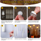 Floating candles with pre-attached fishing lines and hooks for effortless installation.