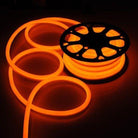 Bright orange neon LED strip light, perfect for signage, party decor, and artistic lighting
