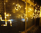 OM Swastik Curtain Lights | Yellow LED