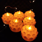 Lotus LED Moving Wick Candle | Warm White | Pack of 6 | Chronos