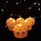 Lotus LED Moving Wick Candle | Warm White | Pack of 6 | Chronos