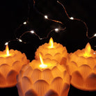 Lotus LED Moving Wick Candle | Warm White | Pack of 6 | Chronos