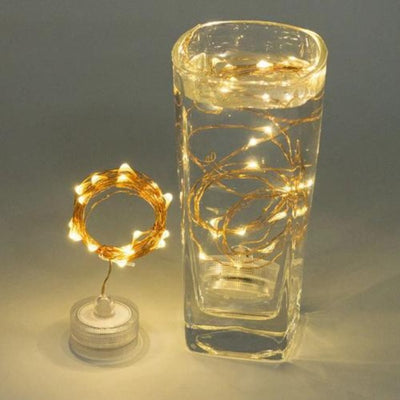 Copper Wire Fairy LED String Lights - 2032 Battery Operated | Waterproof and Submersible