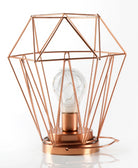 Geometric Metal Cage Lamp - Rose Gold - Chronos