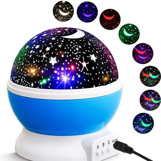 Rotating LED Star Moon Night Lamp | Multicolour Chronos