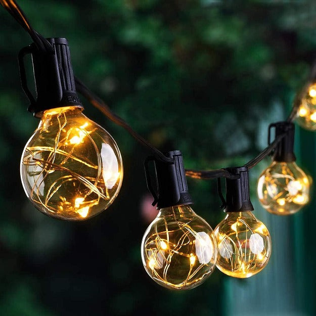 Outdoor String Lights with Bulbs - G40 Globe LED Bulbs | Waterproof 25ft 7.6m chronoslights.com