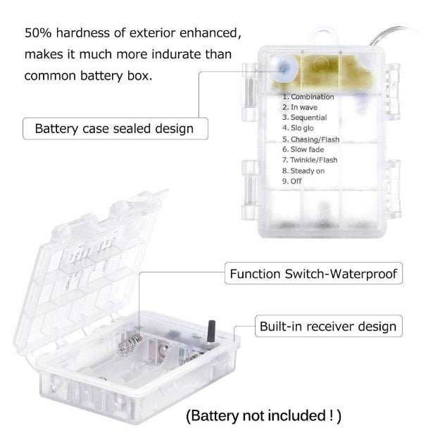 Fairy Lights - 3AA Battery Operated | Remote Control | IP44 Waterproof