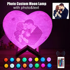 Personalized 3D Heart Shaped Moon Lamp with Photo and Message Customization CHRONOS