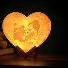 Personalized 3D Heart Shaped Moon Lamp with Photo and Message Customization CHRONOS