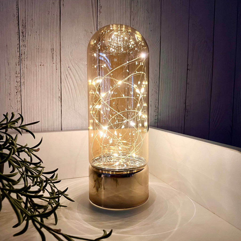 Glass Table Lamps with Fairy Lights | Bell Jar Top