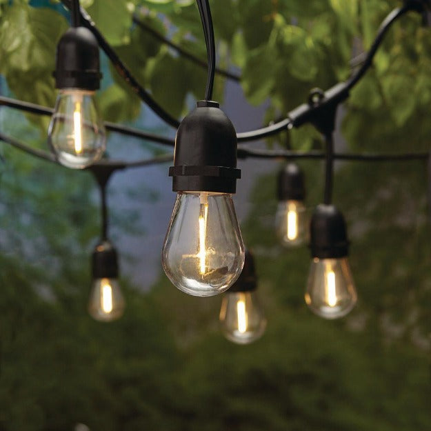 Waterproof Hanging Outdoor String Lights with S14 1W LED Filament Bulbs | 18ft 5.4m - 10 Bulbs