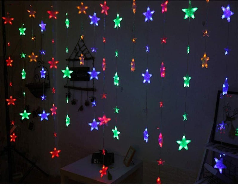 Star Curtain String Lights | 40 Stars | Multi LED