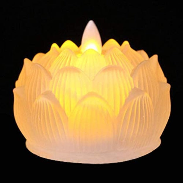 Lotus LED Moving Wick Candle | Warm White | Pack of 6 | Chronos