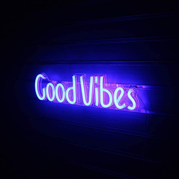 Neon Sign Light | Wall Hanging | Good Vibes - Blue