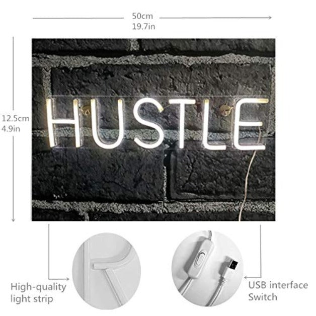 Neon Sign Light | Wall Hanging | Hustle