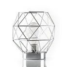 Geometric Metal Cage Lamp - Silver - Chronos