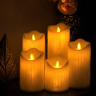LED Moving Flame Pillar Candle | Battery Operated | Flickering Yellow