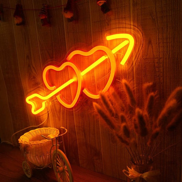 Neon Sign Light | Wall Hanging | Cupid Hearts