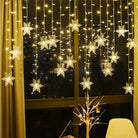 Snowflake Icicle Curtain Lights | Warm White