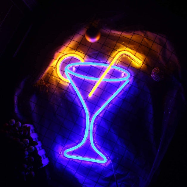 Neon Sign Light | Wall Hanging | Cocktail Glass