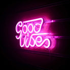 Neon Sign Light | Wall Hanging | Good Vibes - Pink