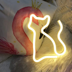Cat Neon Sign Light | Battery & USB Operated