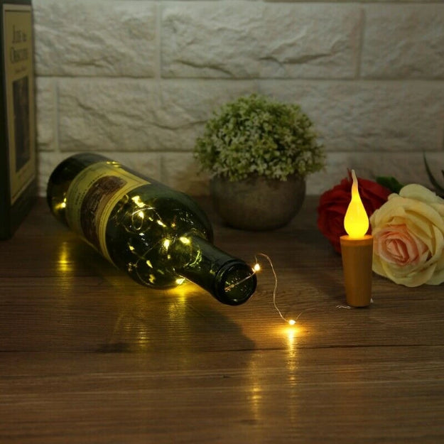 Fairy Lights with Bottle Cork and Candle - Battery Operated | Pack of 10 - Chronos