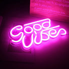 Neon Sign Light | Wall Hanging | Good Vibes - Pink