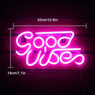 Neon Sign Light | Wall Hanging | Good Vibes - Pink