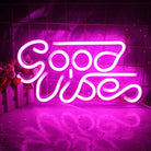 Neon Sign Light | Wall Hanging | Good Vibes - Pink