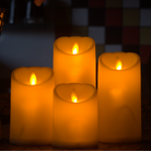 LED Moving Flame Pillar Candle - Smooth Ivory | Chronos Lights